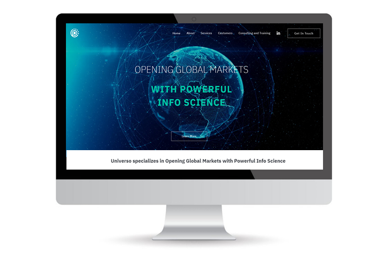 Universo specializes in Opening Global Markets with Powerful Info Science Professional Wix website with an engaging user exp...