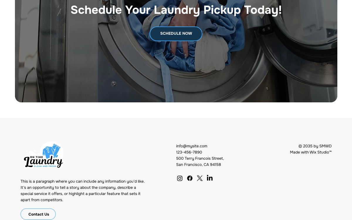 Footer On-Time Laund