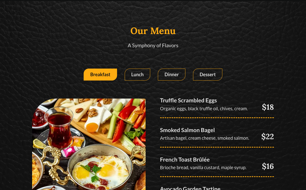 Our Menu