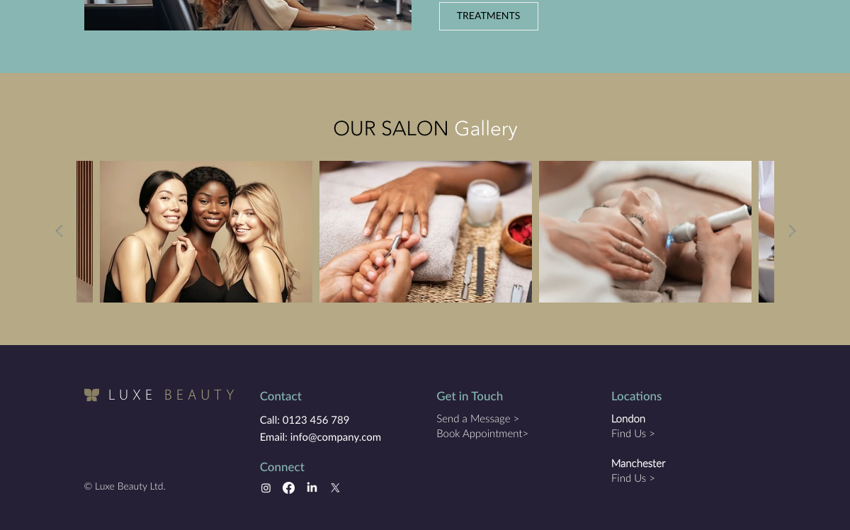 Footer Luxe Beauty