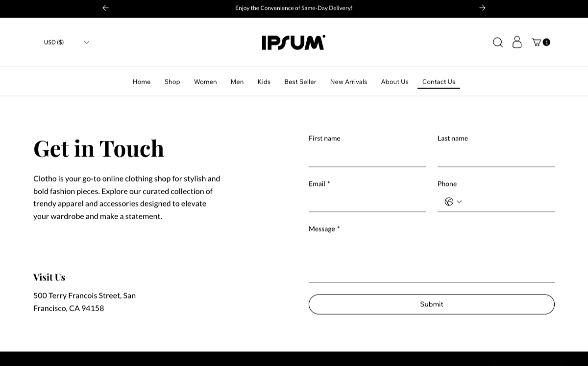 Contact Luxury Store