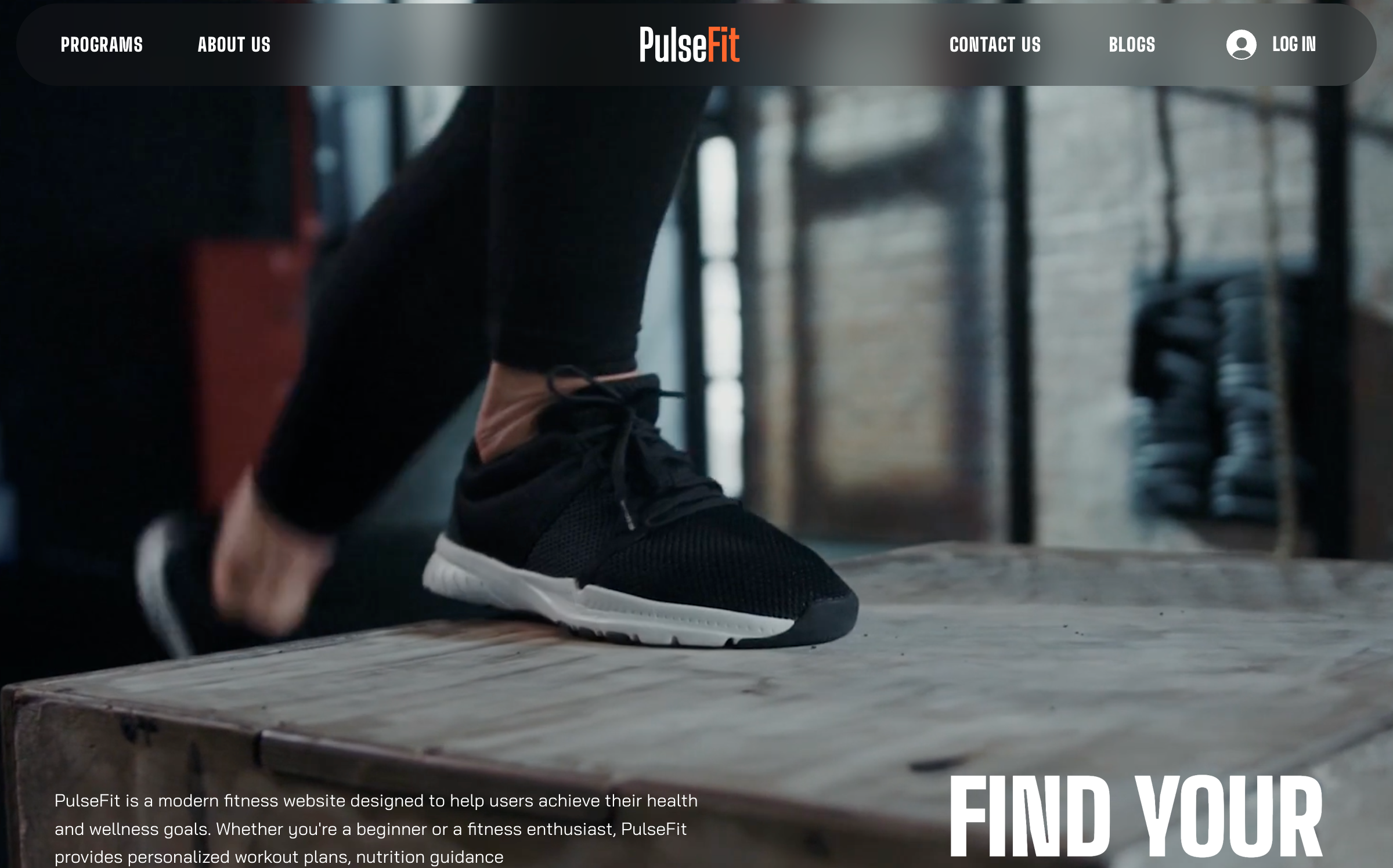 Fitness Website Home