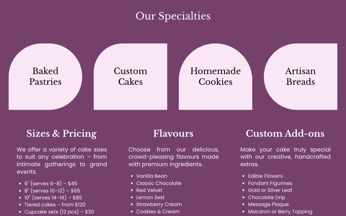 Our Specialties