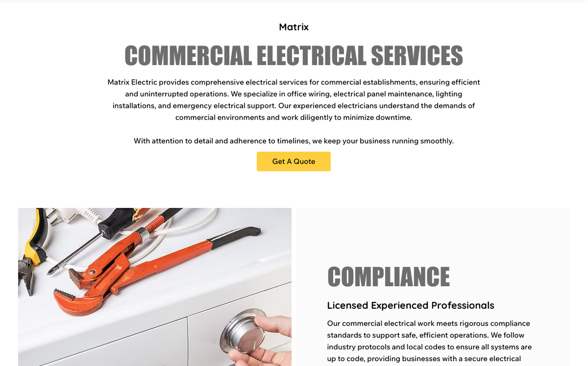 Service page