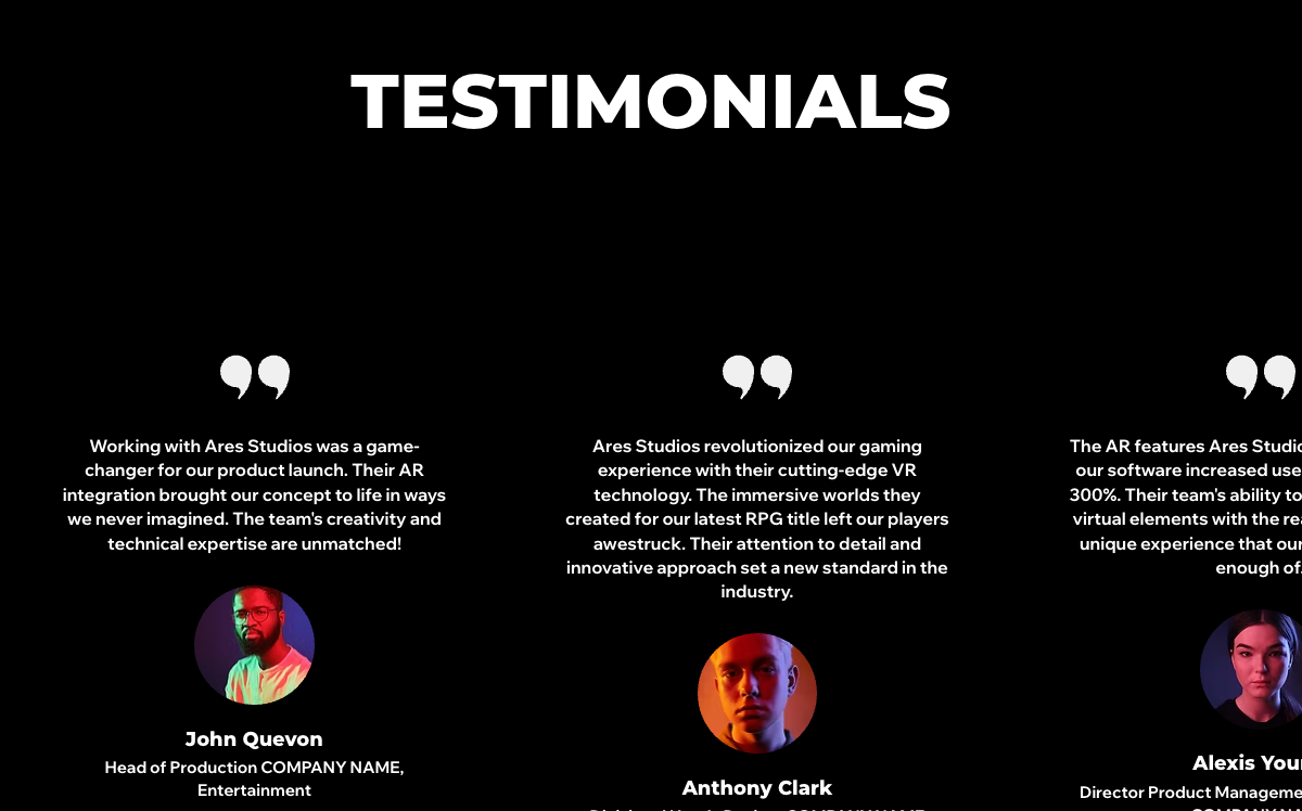 TESTIMONIALS