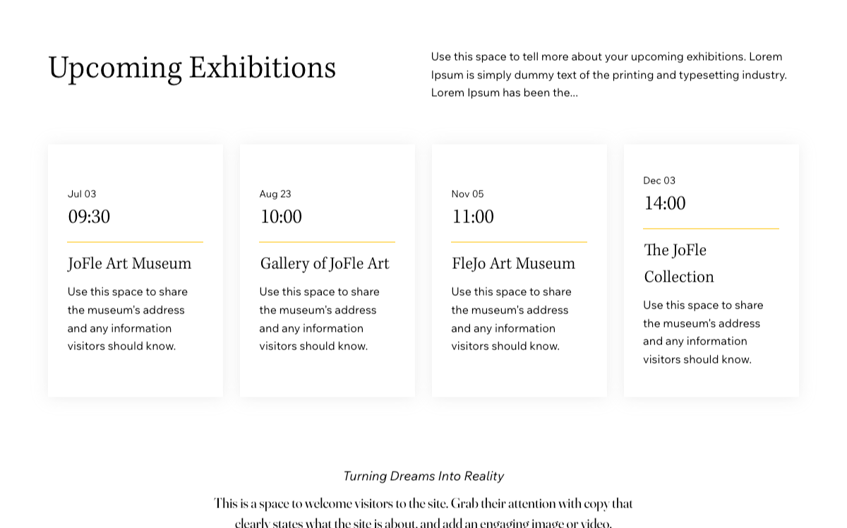 Upcoming Exhibitions