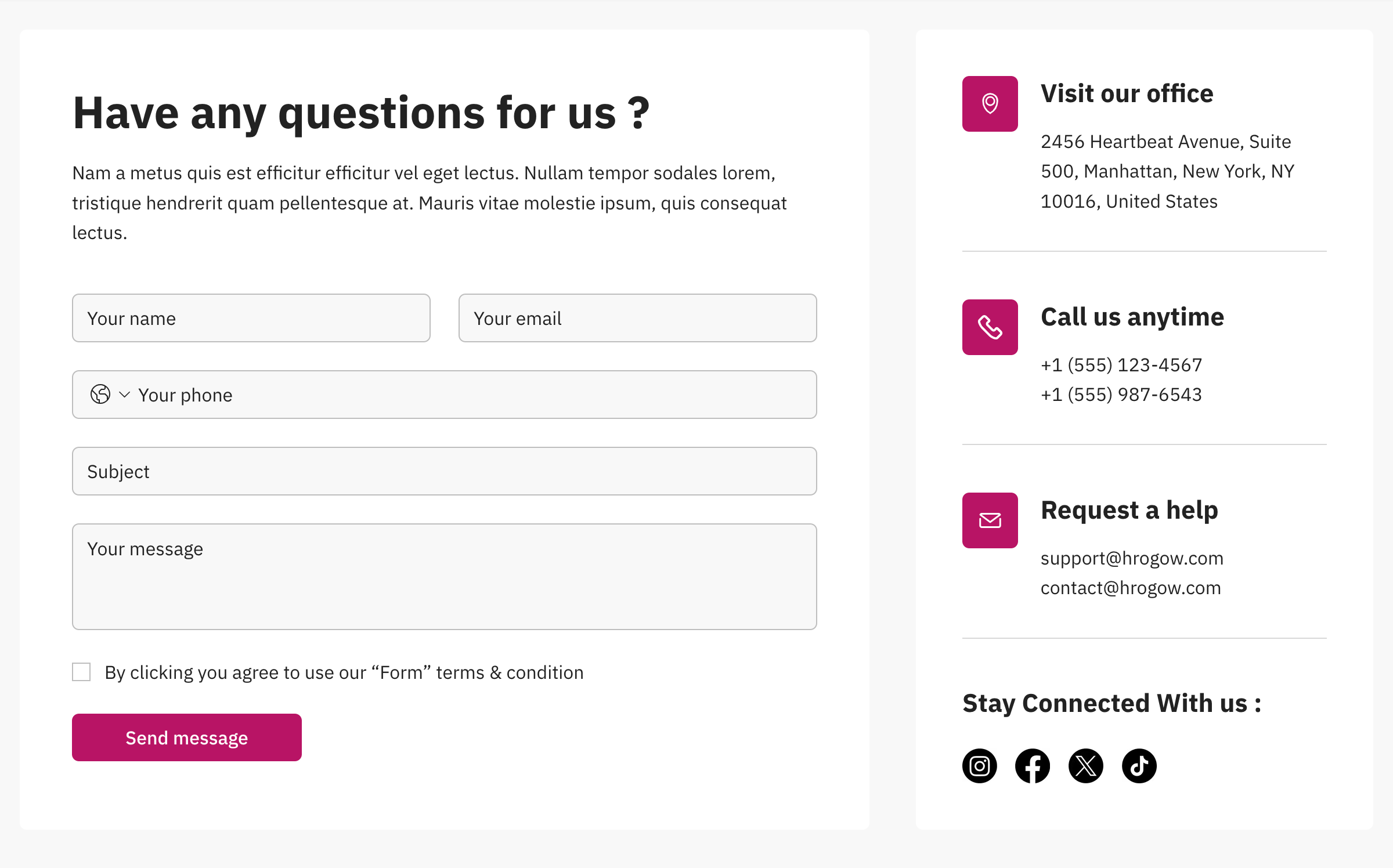 Hrogow Contact